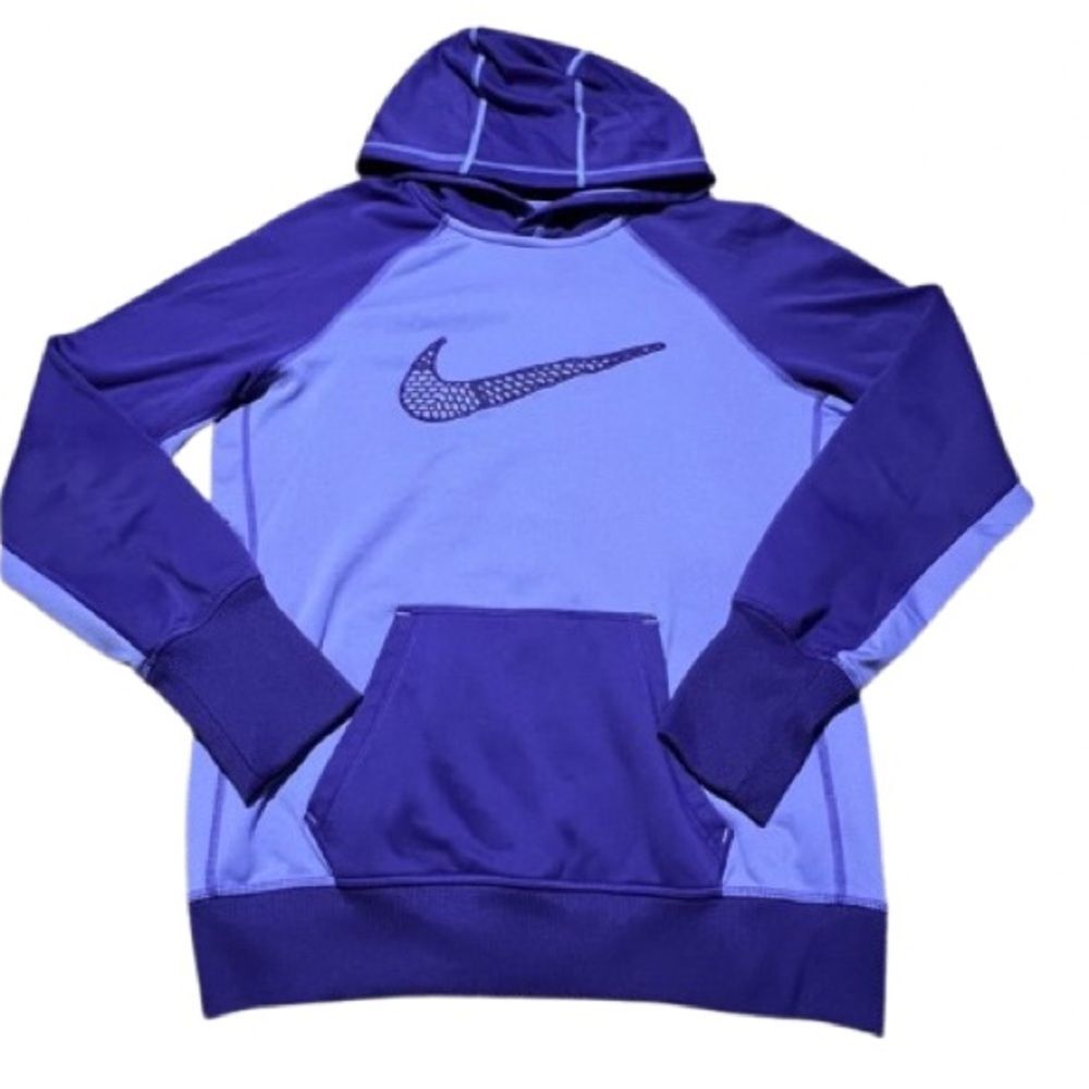 Nike Women’s Purple Therma Hoodie Sweatshirt Embroidered Logo Medium